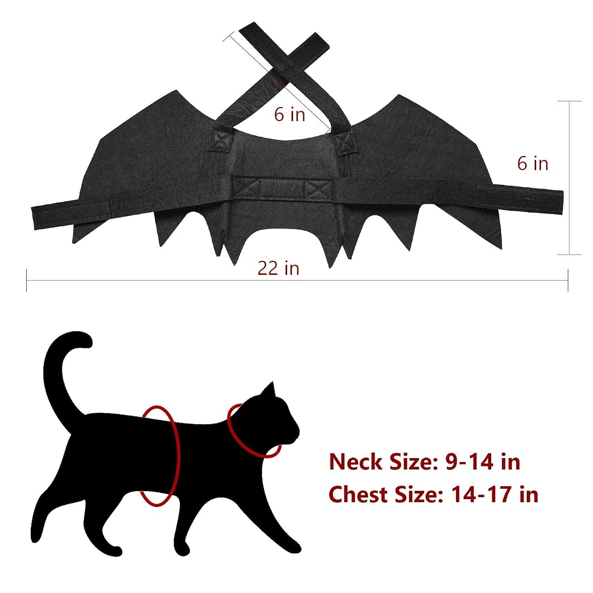 Lulu Home Pet Bat Wings for Halloween Party Decoration, Puppy Collar Leads Cosplay Bat Costume,Cute Puppy Cat Dress Up Accessories - imagem de detalhe 1