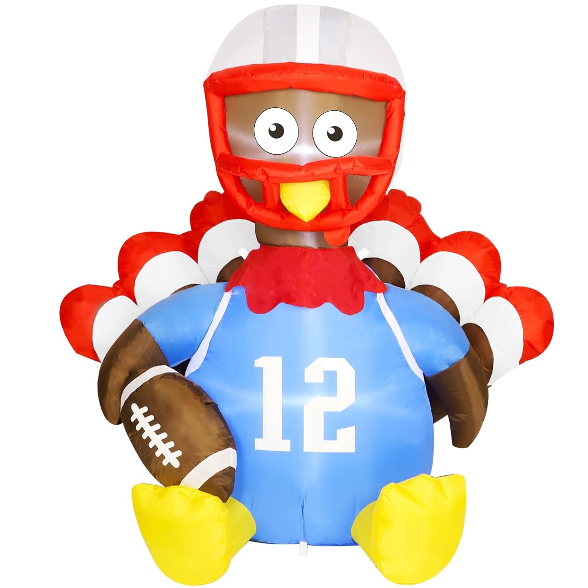Lulu Home Thanksgiving Inflatable Decoration Outdoor, 5 FT Air Blown American Football Turkey with Built in Lights, Blown Up Helmet Rugby Turkey for Fall Outdoor Holiday Yard Lawn Garden Decoration - imagem de detalhe 6