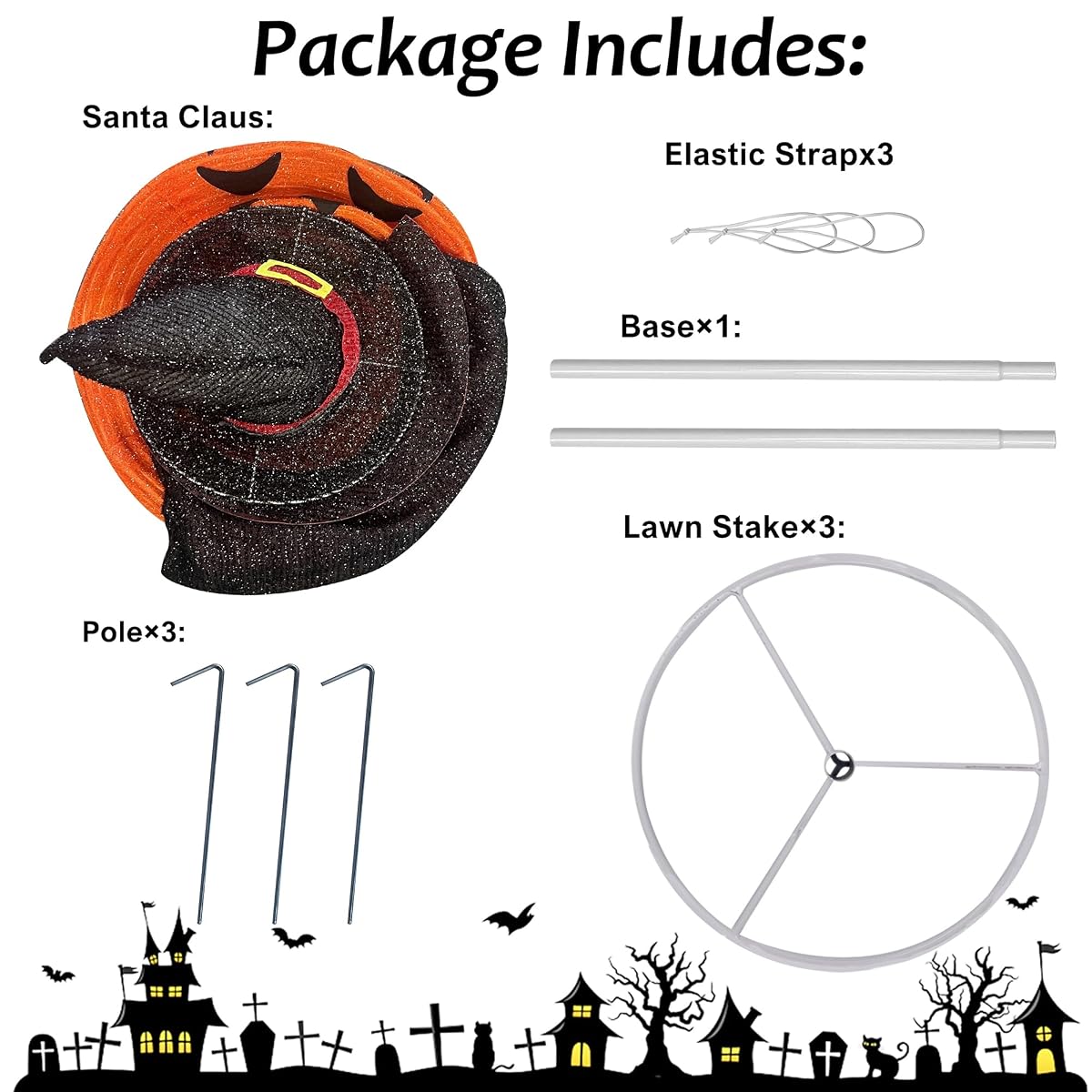 Lulu Home 3.5FT Light Up Halloween Decoration, 60 LED Collapsible Stacked Pumpkins with Vampire Cloak, Plug-in Pre-lit Jack-O-Lantern Front Door Porch Indoor Outdoor Decoration - imagen de detalle 2