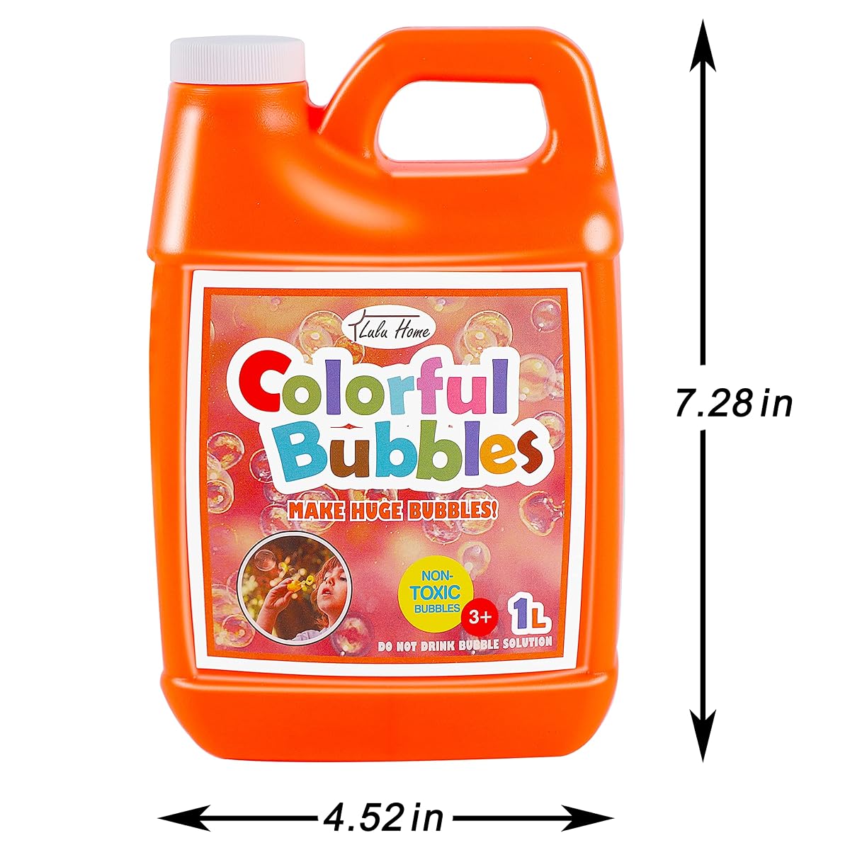 Lulu Home Concentrated Bubble Solution, 1 L/ 33.8 OZ Refill for Bubble Machines, Giant Wands, and Blowers - Up to 2.5 Gallons for Kids' Birthday Parties - imagen de detalle 1
