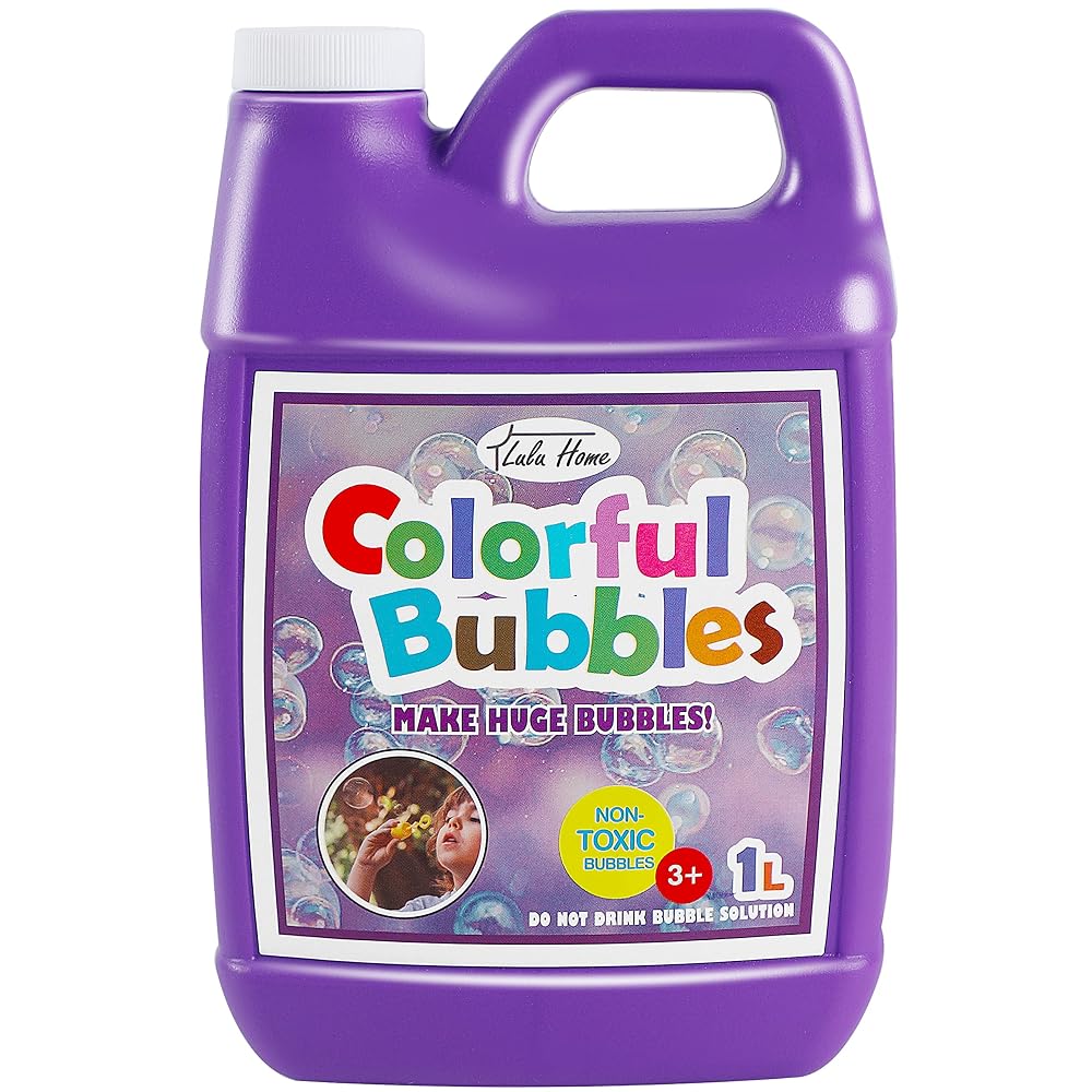 Lulu Home Concentrated Bubble Solution, 1 L/ 33.8 OZ Refill for Bubble Machines, Giant Wands, and Blowers - Up to 2.5 Gallons for Kids' Birthday Parties