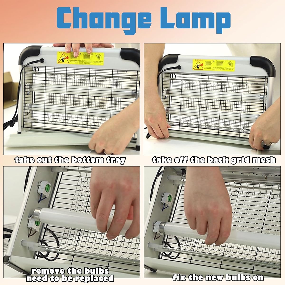 Lulu Home Bug Zapper Replacement Bulbs, 2 Packs, 13" L 10W T8 - imagen de detalle 3