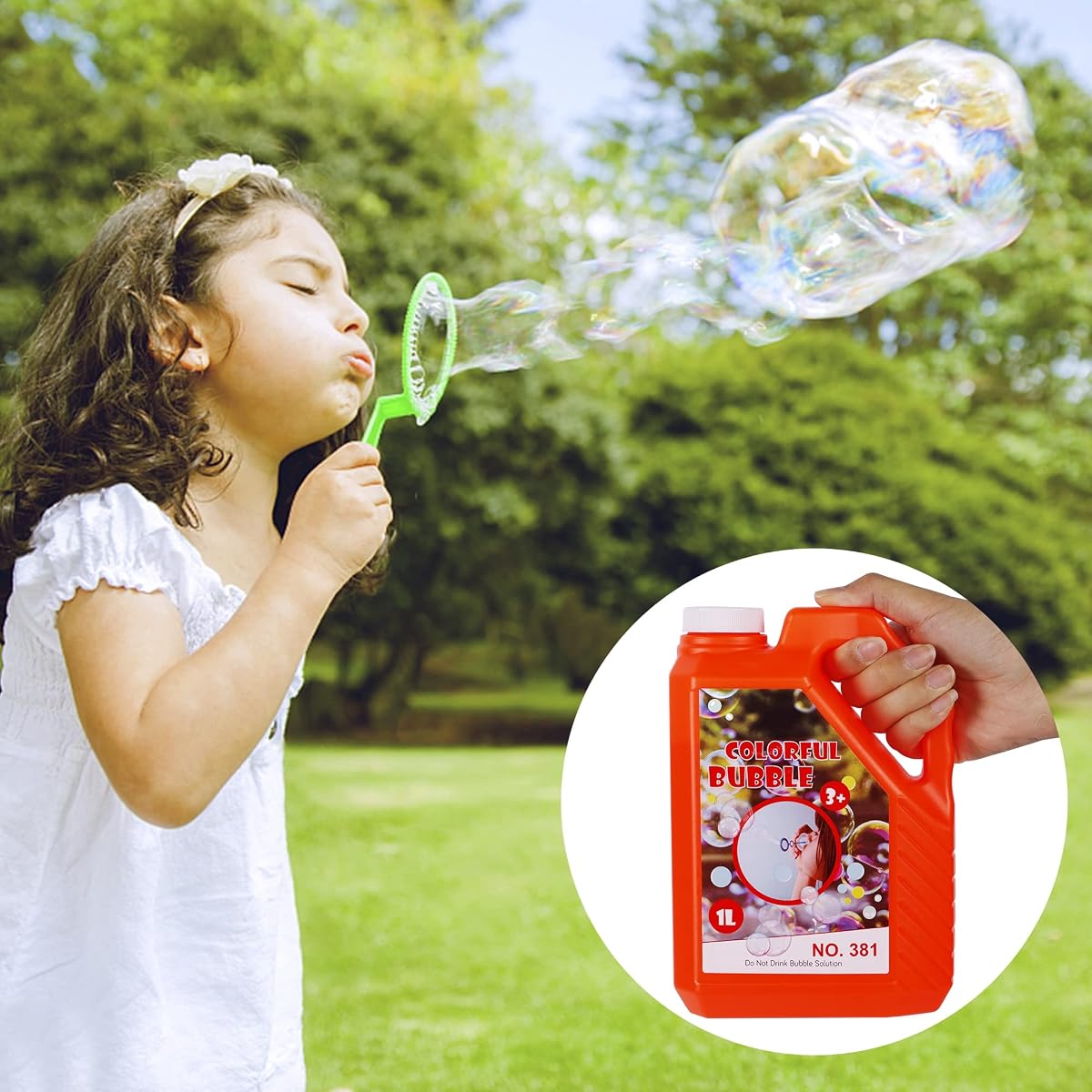 Lulu Home Bubble Concentrated Solution, 1 L/ 33.8 OZ Bubble Refill Solution for Kids Halloween Parties, Bubble Machine, Giant Bubble Wand, Bubble Blower Toys - imagen de detalle 5