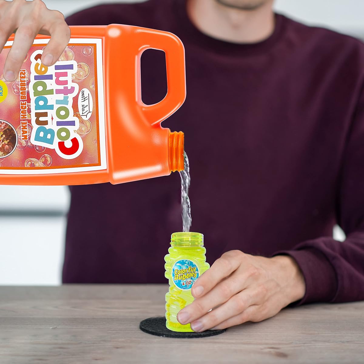 Lulu Home Concentrated Bubble Solution, 1 L/ 33.8 OZ Refill for Bubble Machines, Giant Wands, and Blowers - Up to 2.5 Gallons for Kids' Birthday Parties - imagen de detalle 6