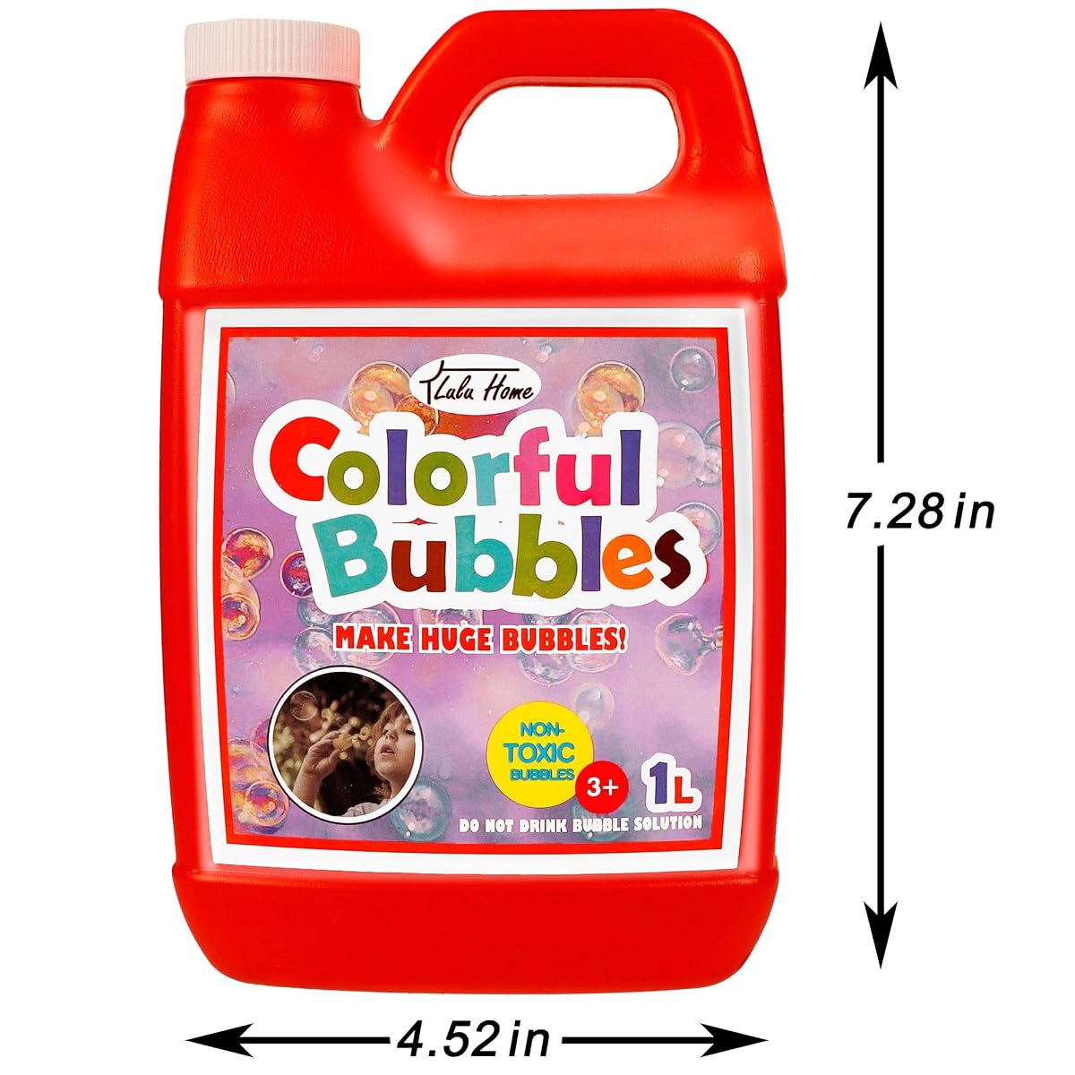 Lulu Home Concentrated Bubble Solution, 1 L/ 33.8 OZ Refill for Bubble Machines, Giant Wands, and Blowers - Up to 2.5 Gallons for Kids' Birthday Parties - imagem de detalhe 1
