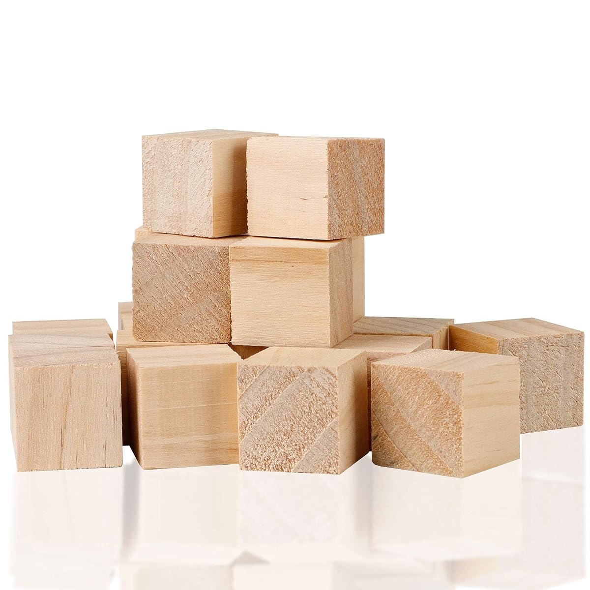 Lulu Home Wooden Cubes, 100 PCS 1" Unfinished Hardwood Blocks, Small Wooden Square Blocks for Crafts, Alphabet Blocks, Number Cubes or Puzzles Making - 细节图 4