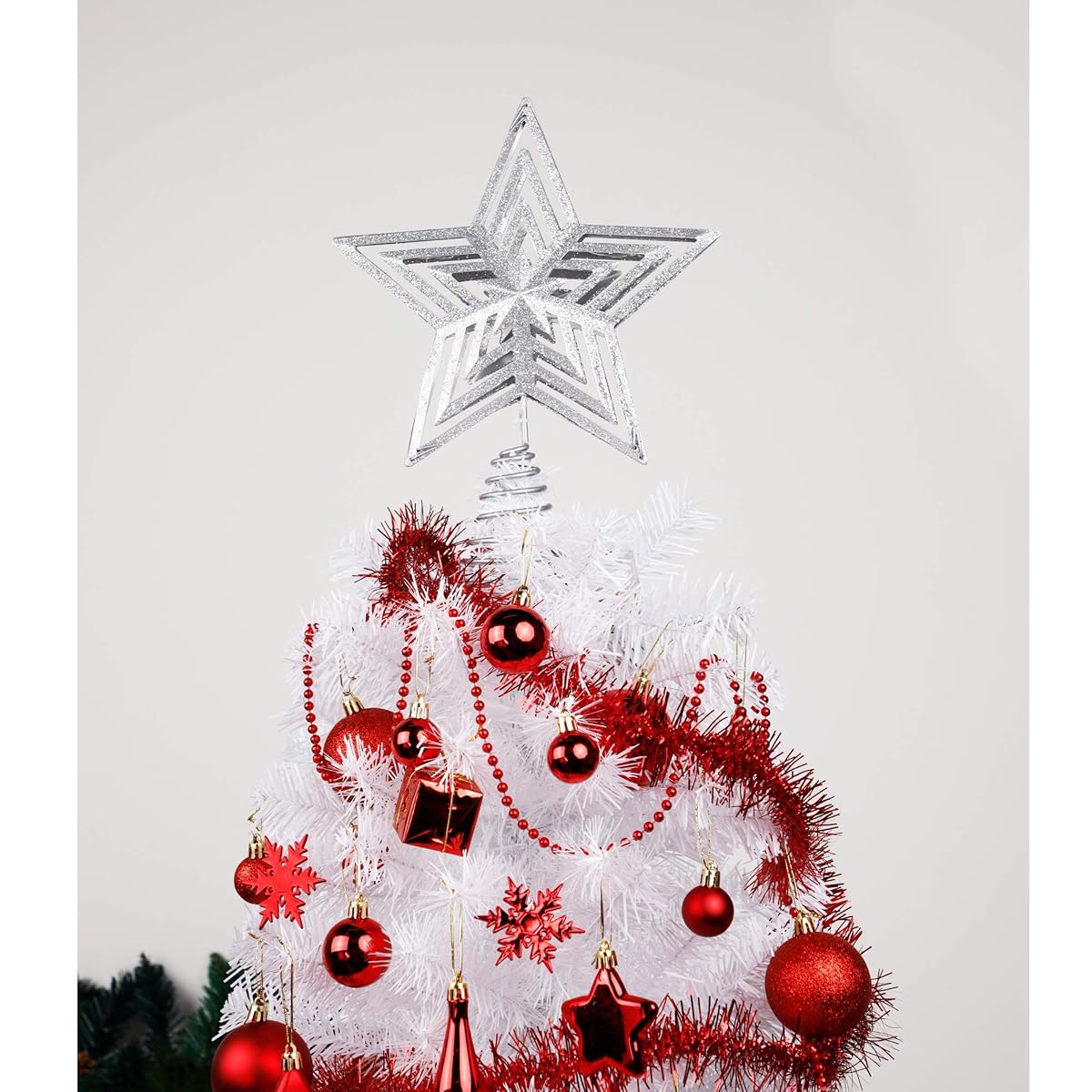 Lulu Home Christmas Tree Topper, 11.8" X 9.5" Christmas LED Star Tree Topper, Lighted Xmas Tree Star Topper Christmas Tree Ornament Decoration - imagen de detalle 4