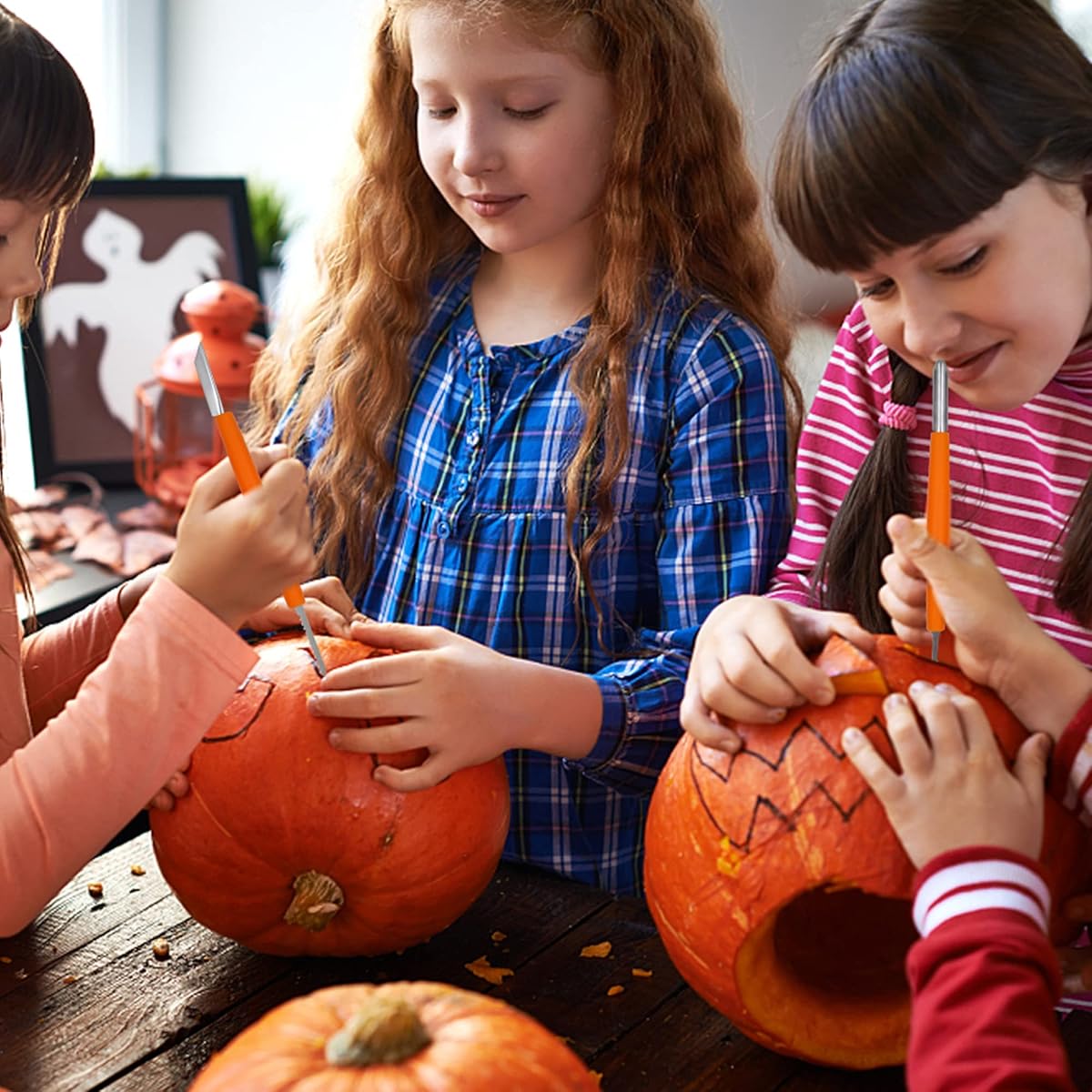 Lulu Home Halloween Pumpkin Carving Kit, 13 Pieces Professional Pumpkin Cutting Supplies for Jack-O-Lanterns with Jar - imagem de detalhe 3