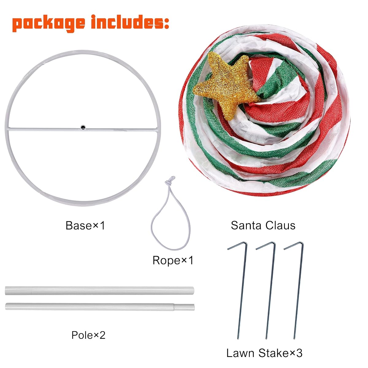 Lulu Home 35 Inch Collapsible Christmas Tree Decor, 48 LED Pre-lit Fabric Christmas Tree with Star Topper, Plug-in Foldable Light Up Spiral Cone Xmas Tree Indoor Outdoor Yard Decor, Red & Green - detail image 2