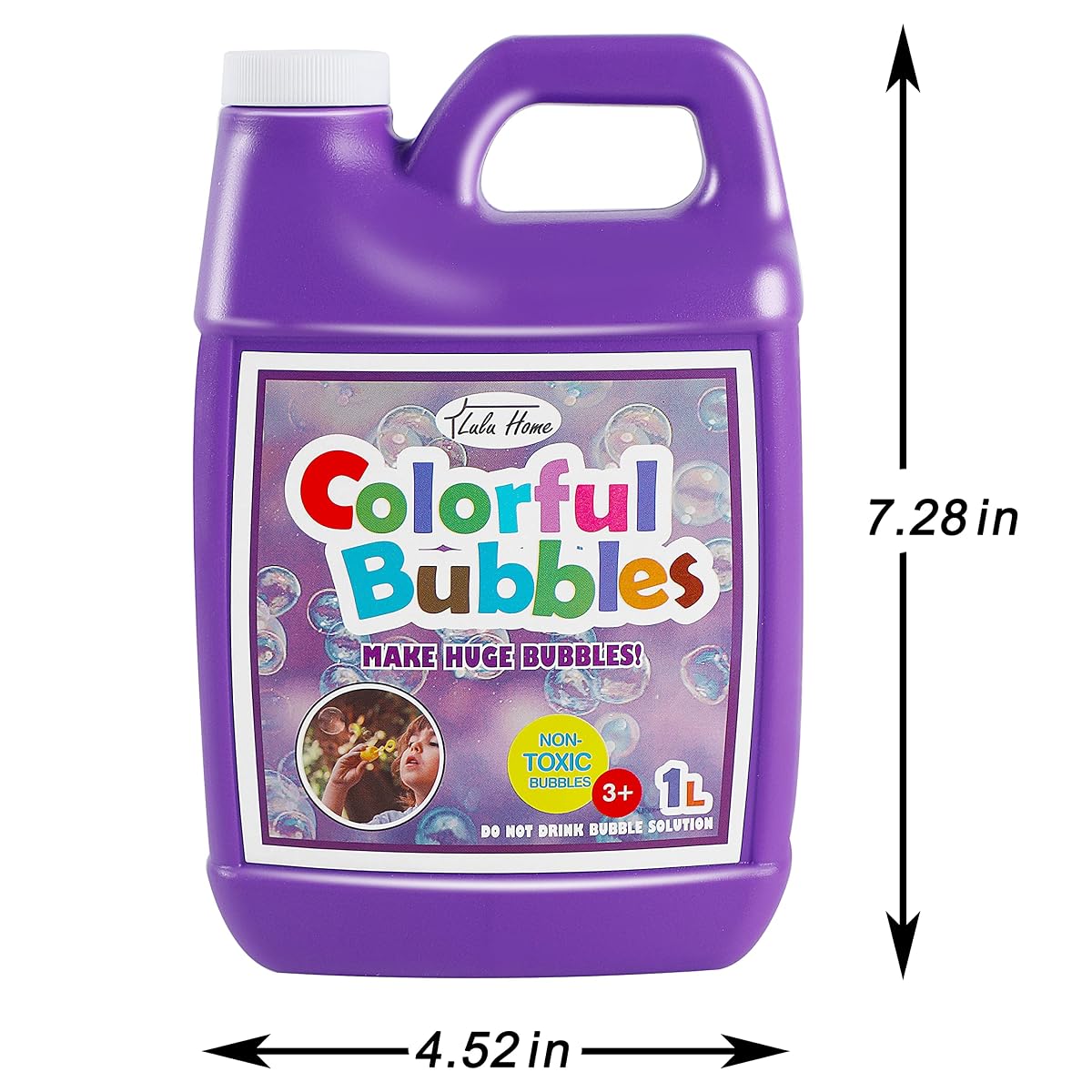 Lulu Home Concentrated Bubble Solution, 1 L/ 33.8 OZ Refill for Bubble Machines, Giant Wands, and Blowers - Up to 2.5 Gallons for Kids' Birthday Parties - imagen de detalle 1