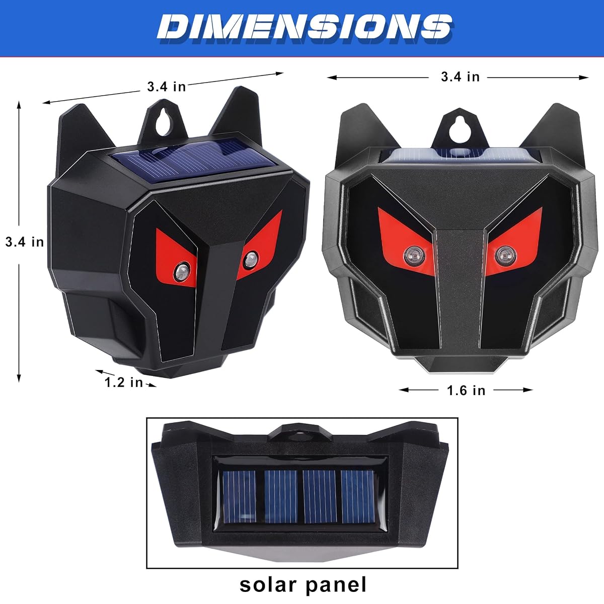 Lulu Home 4 Packs Solar Animal Repeller, Nocturnal Predator Deterrents with Red LED Flashing Lights Drive Away Raccoons, Deer, Skunks, Coyotes, Birds, Foxes from Chicken Coop Yard Farm - imagem de detalhe 1