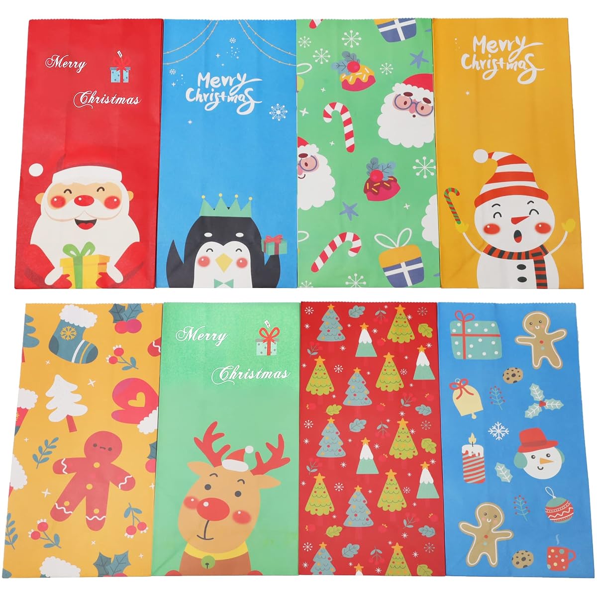 Lulu Home Christmas Treat Bags, 72 PCS Xmas Party Treat Paper Bags, Assorted Party Holiday Favors Bags - imagem de detalhe 2