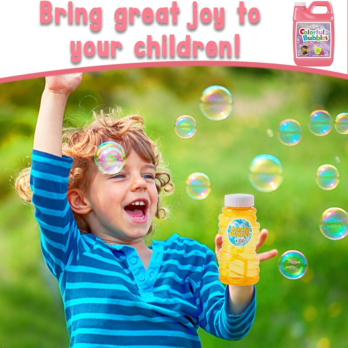 Lulu Home 2 Packs Bubble Concentrated Solution, 2 L/ 67.6 OZ Bubble Refill Solution for Kids Bubble Machine, Giant Bubble Wand, Bubble Blower, Birthday Party Favors - Up to 5 Gallons, Pink Bottle - 细节图 4