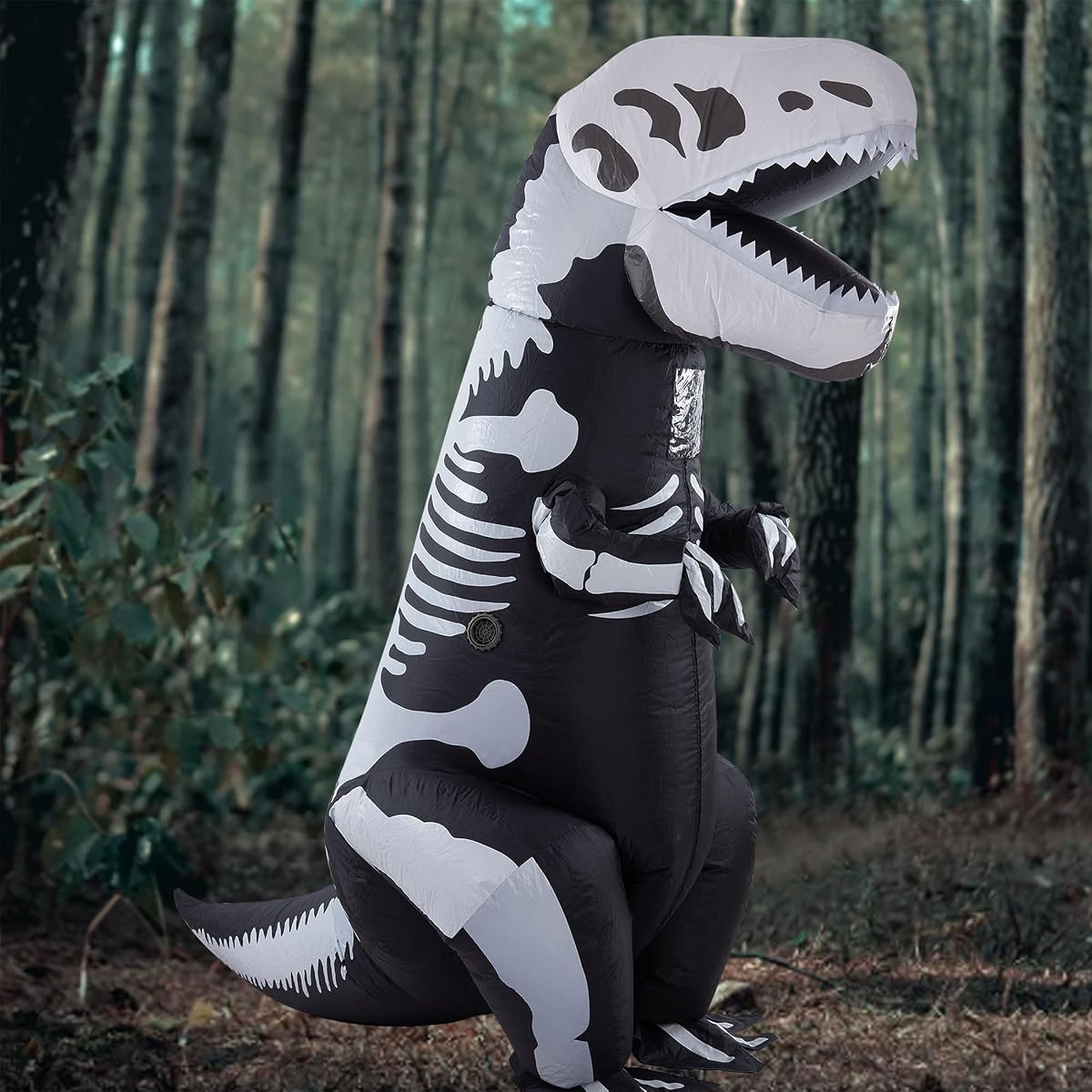 Lulu Home Dinosaur Costume, 8.2 FT Inflatable T-Rex Dinosaur Costume for Adult, Black & White - imagem de detalhe 4