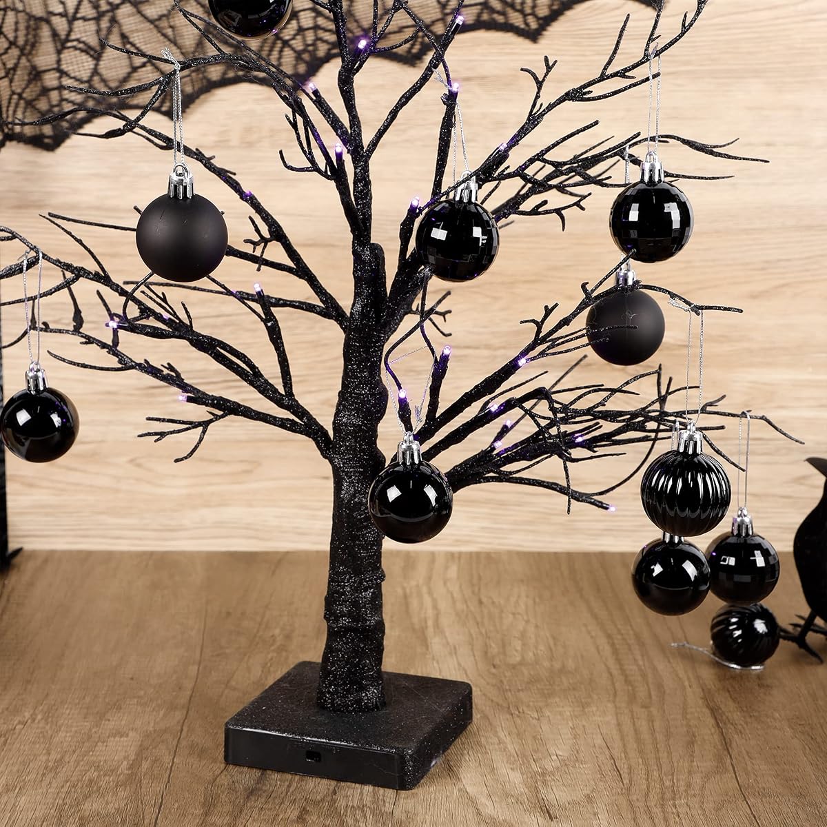 Lulu Home Christmas Hanging Ornaments, 34 Count Pre-Strung Plastic Balls, Shatterproof Barrel Packed Balls for Holiday Easter Party Wreath Tabletop Tree Decorations, 2.36 Inch, Purple - imagem de detalhe 2