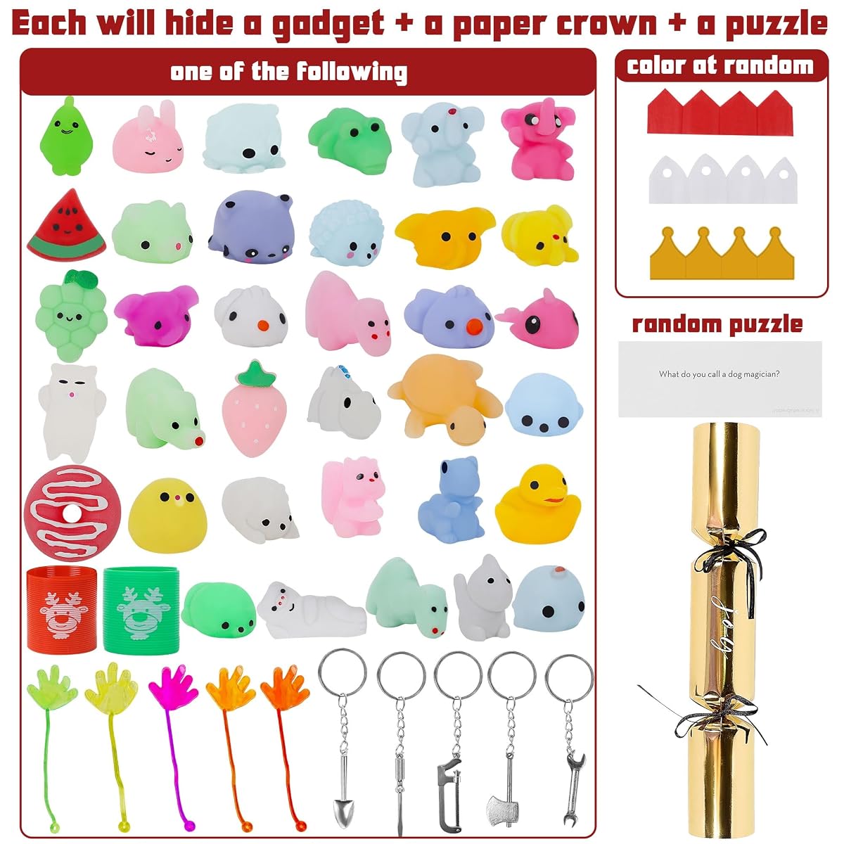 Lulu Home 8 Packs Non-Snap Christmas Crackers Set, Xmas Gift Box Kit for Party Dinner Game Traditions, Each 10.6" H x 1.9" Dia, Golden & Silver Patterned - imagem de detalhe 2
