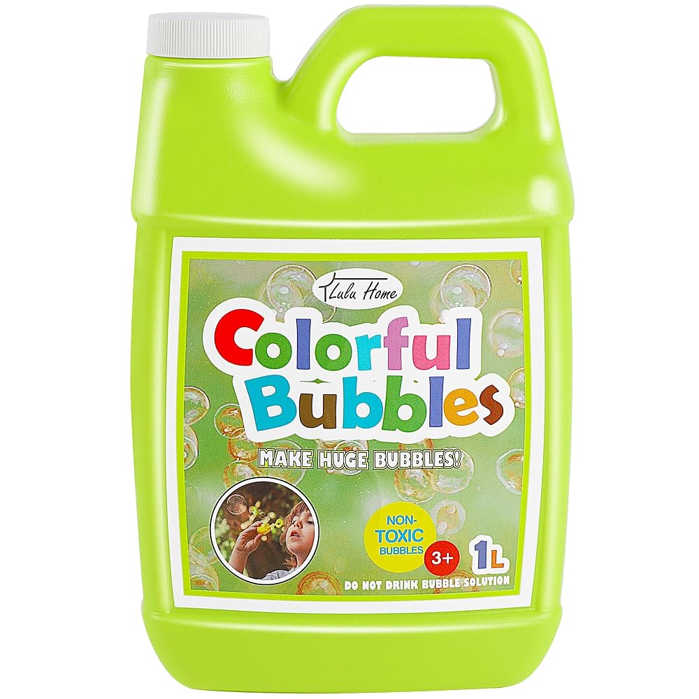 Lulu Home Concentrated Bubble Solution, 1 L/ 33.8 OZ Refill for Bubble Machines, Giant Wands, and Blowers - Up to 2.5 Gallons for Kids' Birthday Parties