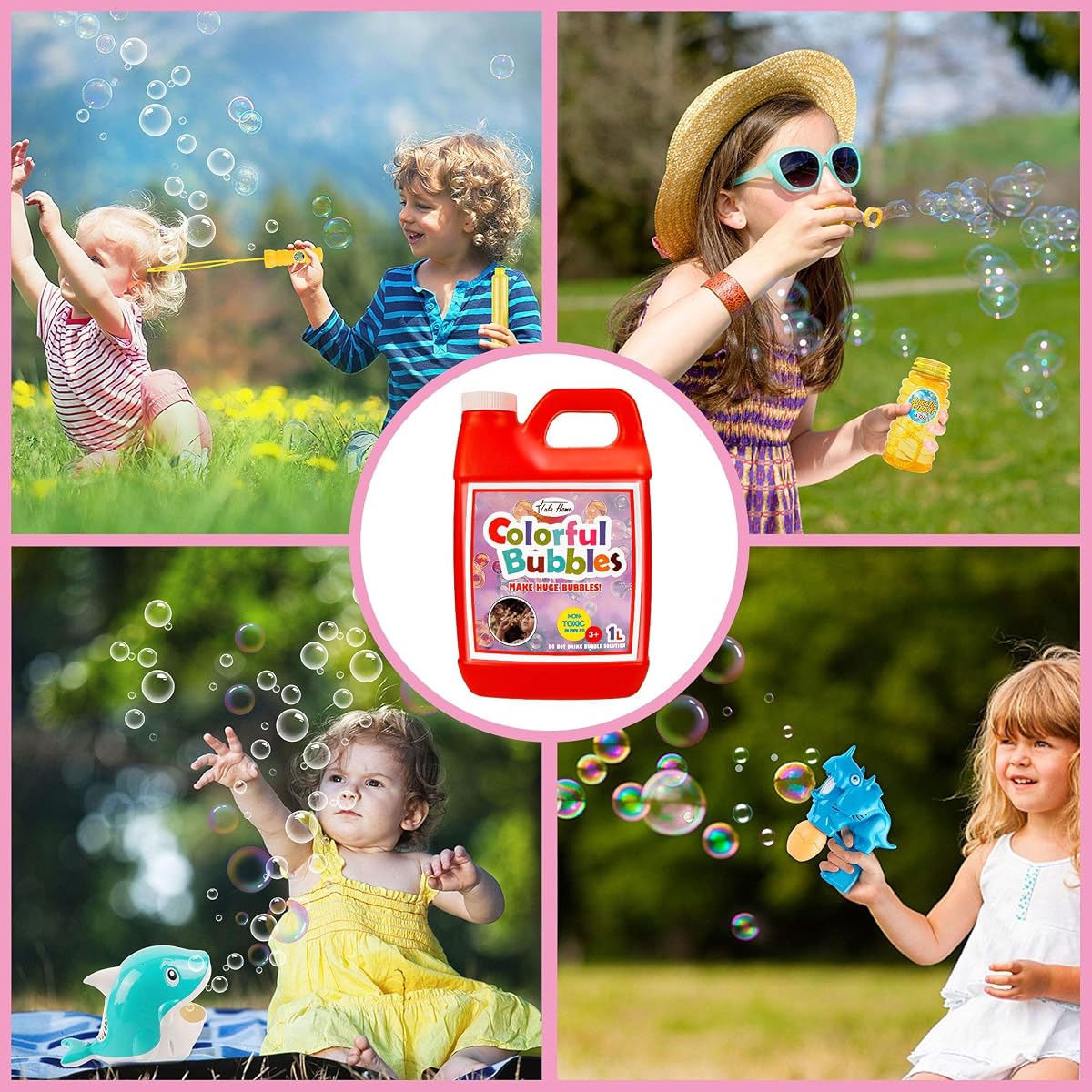 Lulu Home Concentrated Bubble Solution, 1 L/ 33.8 OZ Refill for Bubble Machines, Giant Wands, and Blowers - Up to 2.5 Gallons for Kids' Birthday Parties - imagem de detalhe 3