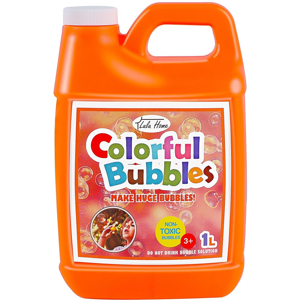 Lulu Home Concentrated Bubble Solution, 1 L/ 33.8 OZ Refill for Bubble Machines, Giant Wands, and Blowers - Up to 2.5 Gallons for Kids' Birthday Parties