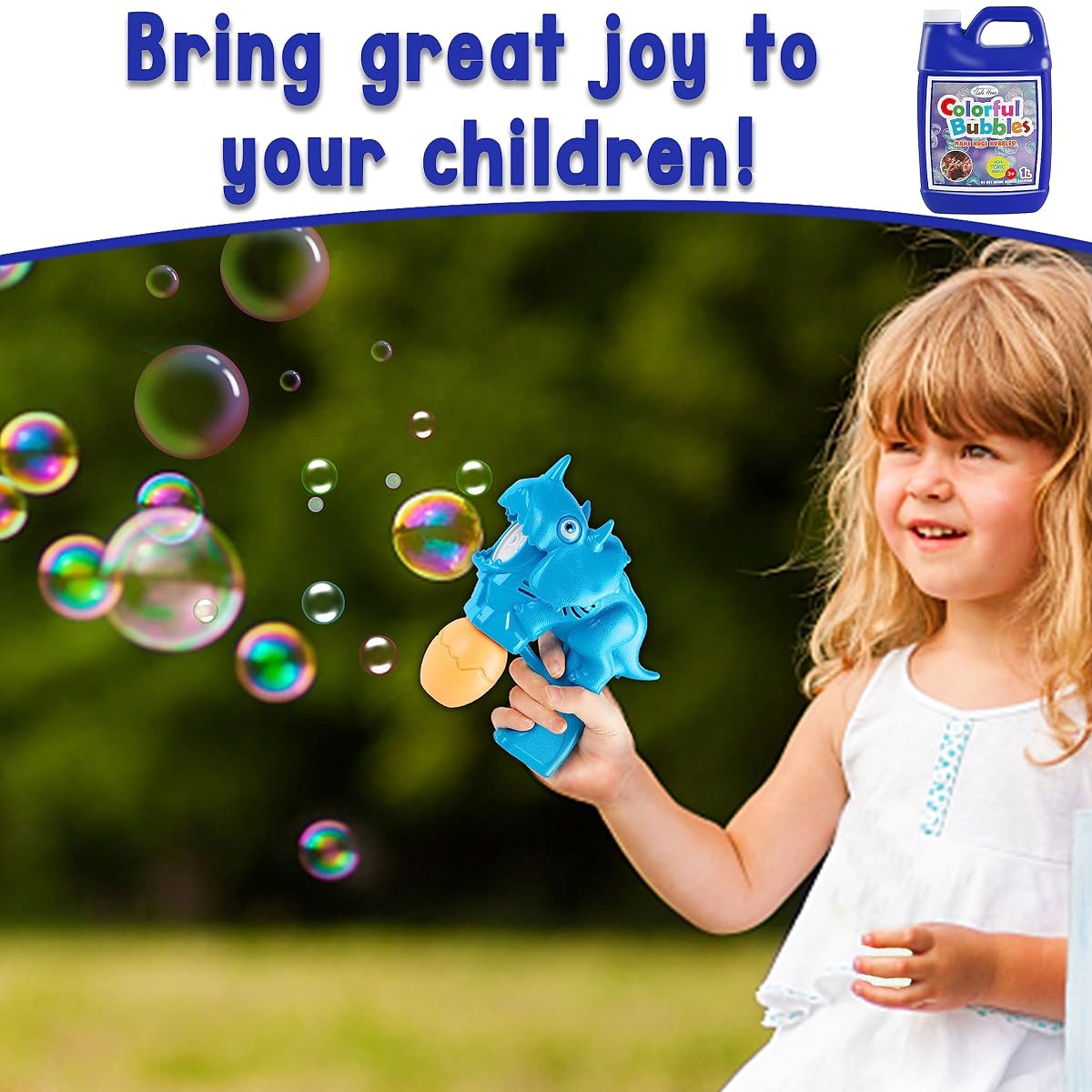 Lulu Home Concentrated Bubble Solution, 1 L/ 33.8 OZ Refill for Bubble Machines, Giant Wands, and Blowers - Up to 2.5 Gallons for Kids' Birthday Parties - imagen de detalle 2