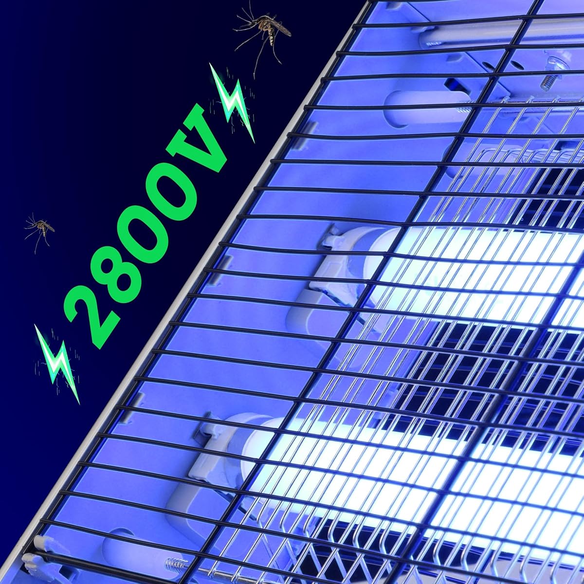 Lulu Home Electric Bug Zapper, Aluminium Indoor Mosquito Killer Insect Trap for Mosquito, Bug, Fly with Powerful 2800V Grid 25W Bulbs - detail image 4
