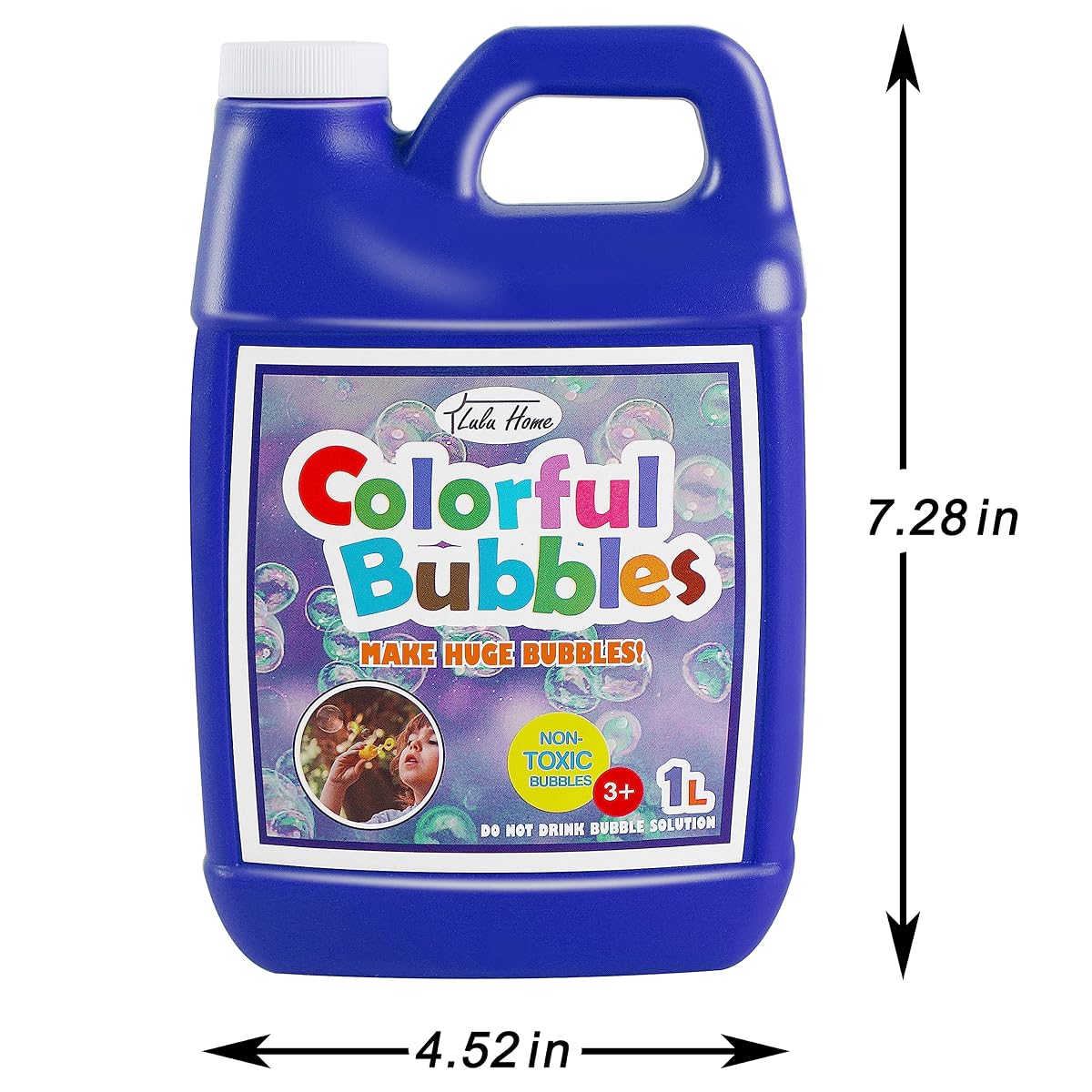 Lulu Home Concentrated Bubble Solution, 1 L/ 33.8 OZ Refill for Bubble Machines, Giant Wands, and Blowers - Up to 2.5 Gallons for Kids' Birthday Parties - imagen de detalle 1