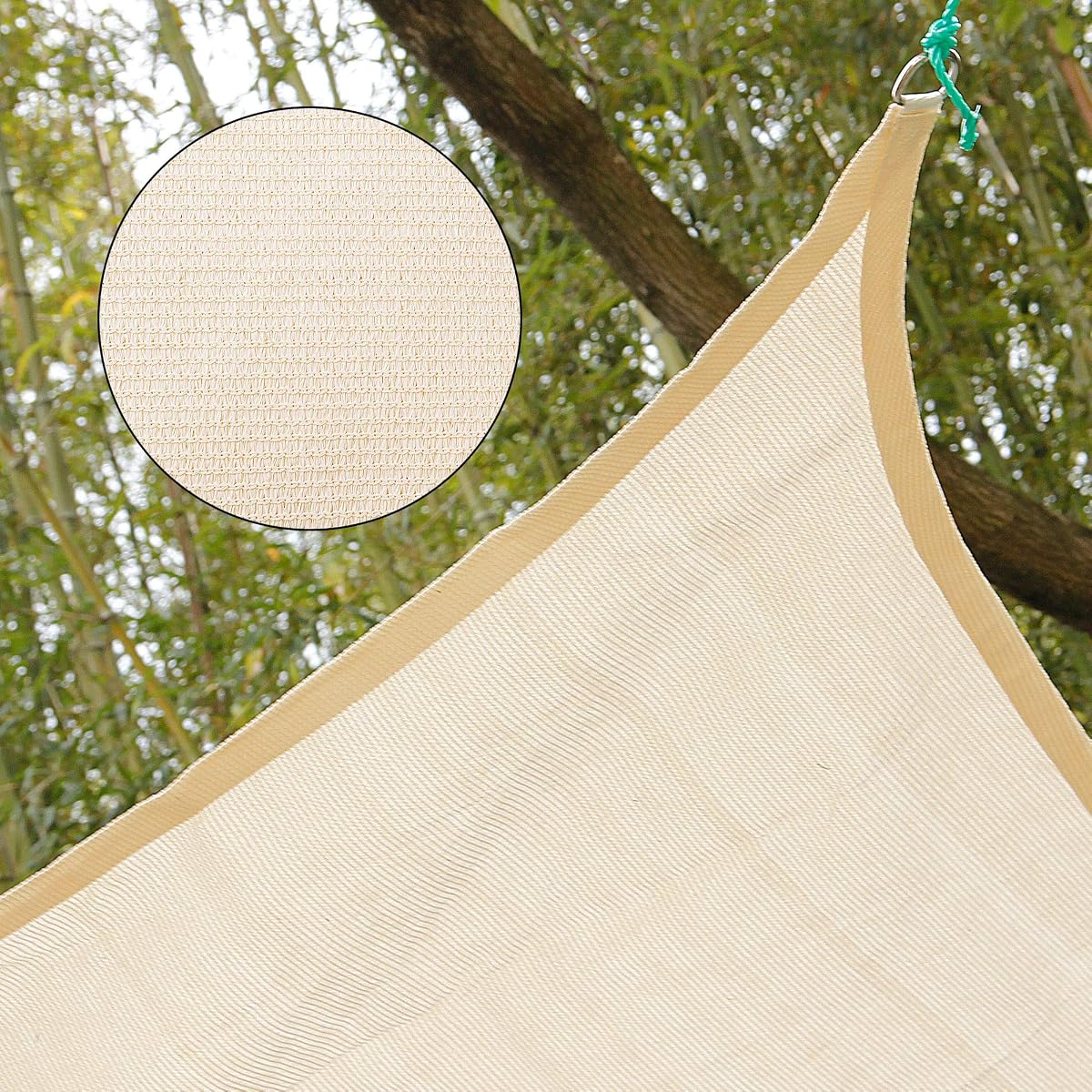 Lulu Home 10FTx13FT Rectangle Sun Shade Sail Canopy, UV Block Shade Sail, Outdoor Sun Shade Canopy for Patio Backyard Garden, Cream - imagen de detalle 5