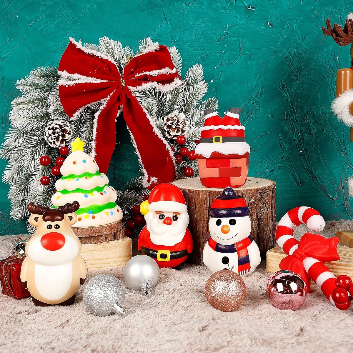 Lulu Home Christmas Party Favors, 6 Pack Jumbo Squishy Slow Rising Toys Set, Christmas Stress Relief Cute Sensory Toys for Boys Girls Trick or Treat Party Supplies - imagen de detalle 6