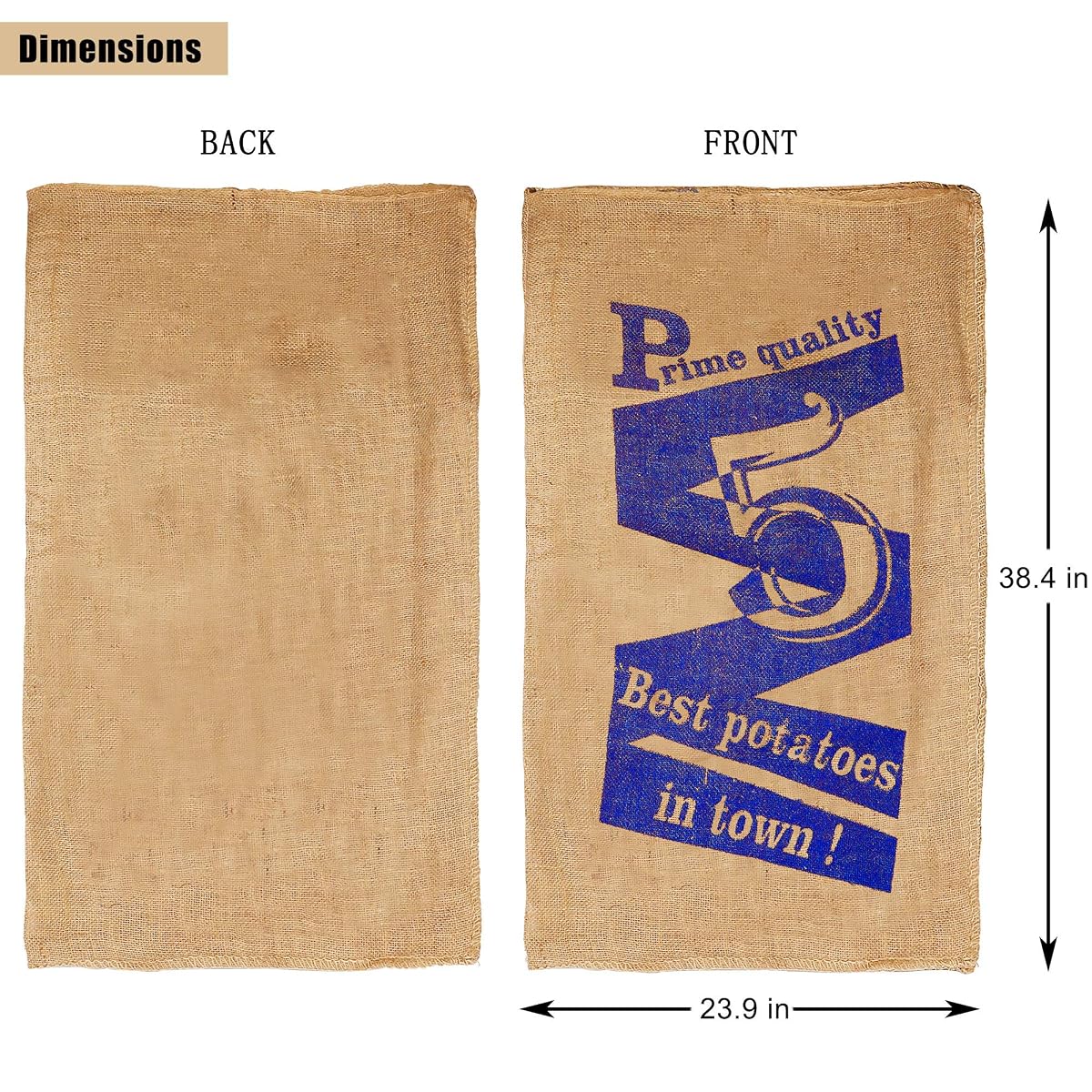 Lulu Home 6 Pack Burlap Bags, 38.4 x 24 Inch Jumping Race Bags for Outdoor Lawn Games, Easter Sack Racing Activities, Burlap Sack Race Bag Spring Outdoor Games for Kids - detail image 1