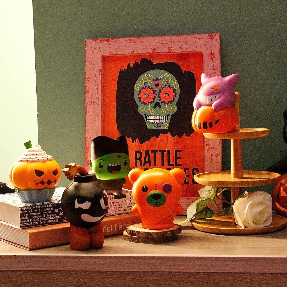 Lulu Home Halloween Party Favors, 5 Pack Jumbo Squishy Slow Rising Toys Set, Halloween Stress Relief Cute Sensory Toys for Boys Girls Trick or Treat Party Supplies - 细节图 6