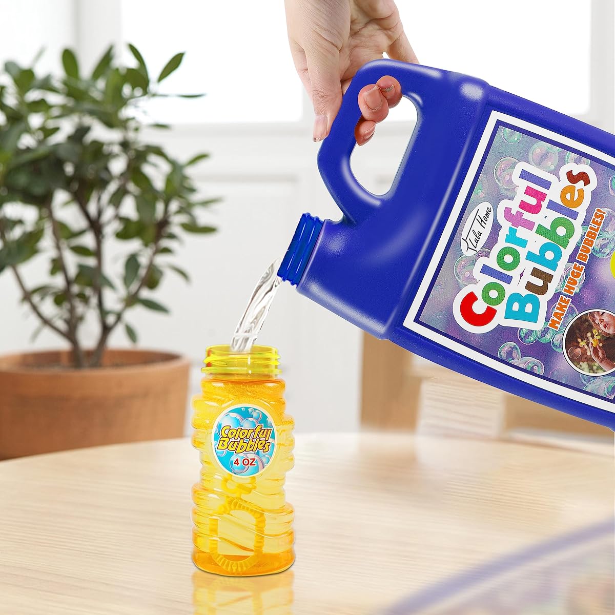 Lulu Home Concentrated Bubble Solution, 1 L/ 33.8 OZ Refill for Bubble Machines, Giant Wands, and Blowers - Up to 2.5 Gallons for Kids' Birthday Parties - imagen de detalle 6